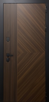 Входная дверь с коричневыми панелями MDF Входная дверь с коричневыми панелями MDF