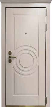 Входная дверь с карнизом, фрезерованными панелями МДФ с покраской эмалью по RAL Входная дверь с карнизом, фрезерованными панелями МДФ с покраской эмалью по RAL